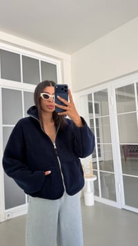 Lacivert Fermuarlı Cepli Polar Sweatshirt GAUS-02031GAUSالسويت شيرت GAUS-02031