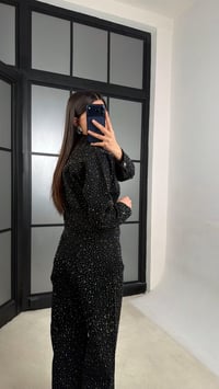 Siyah Premium Taşlı Denim İkili Takım GAUS-01191GAUSTAKIMGAUS-01191