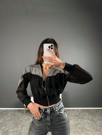 Füme Denim Detaylı Tül CeketGausCEKETGU004145