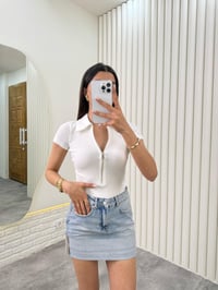 Beyaz Önü Fermuarlı Tshirt Gaus00330GausTSHIRTGU1001763