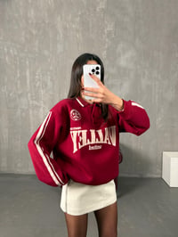 Juste Bordo Yazı Baskılı SweatGausSWEATSHIRTGU10050