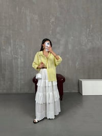 Ekru Astarlı Volanlı Fistolu Etek Gaus00077GausETEKGU1001180