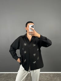 Nero Siyah Taş İşlemeli GömlekGausGÖMLEKGU008797