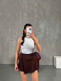 Kahve Etekli Beli Lastikli Model Şort Gaus00245GausŞORTGU1001566