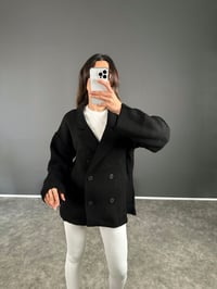 Life Siyah Oversize Düğmeli Premium HırkaGausHIRKAGU004079