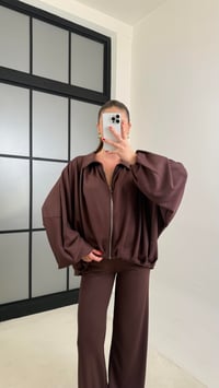 Kahve Bomber Hırka Beli Lastikli Pantolon İkili Takım GAUS-00556GAUSTAKIMGAUS-00556