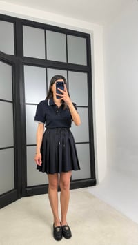 Lacivert Muadil Polo Yaka Beli Lastikli Premium Elbise GAUS-01496GAUSELBİSEGAUS-01496