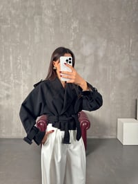 Stela Siyah Astarlı Kısa TrençkotGausCEKETGU00903994