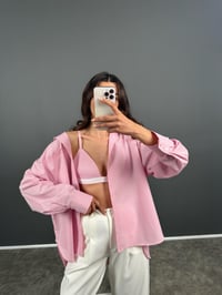 Pembe Kareli Bra Gömlek İkili Takım GausGÖMLEKGU008402
