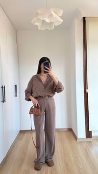Vizon Beli Lastikli Tencel Denim Tulum GAUS-01394GAUSTULUMGAUS-01394