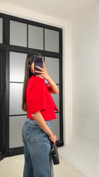 Kırmızı Kısa Kollu Crop Ceket GAUS-01561GAUSCEKETGAUS-01561