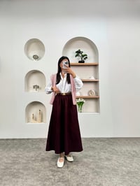 Gosa Bordo Beli Lastikli Gabardin Kumaş EtekGausETEKGU00903513