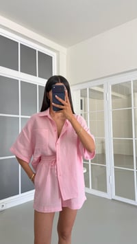 Pembe Gömlek Şort İkili Müslin Takım GAUS-01671GAUSSuitsGAUS-01671