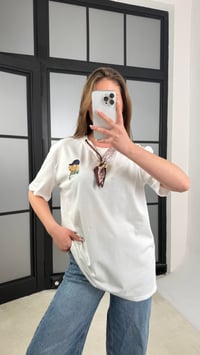 Ekru Fularlı Basic Tshirt GAUS-01180GAUSTSHIRTGAUS-01180