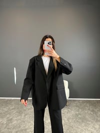 Pascal Siyah Oversize Astarlı Blazer Ceket GausCEKETGU004269
