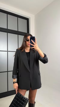 Siyah Astarlı Vatkalı Cep Detaylı Blazer Ceket GAUS-00850GAUSCEKETGAUS-00850