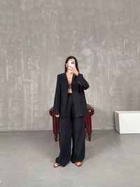 Siyah Vatkalı Ceket Pantolon Takım Gaus00079GausTAKIMGU1001183