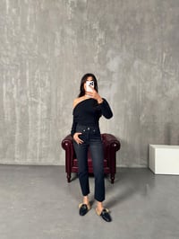 Benet Füme ZR Kesik Paça Likralı Mom JeanGausDENİM PANTOLONGU00903870