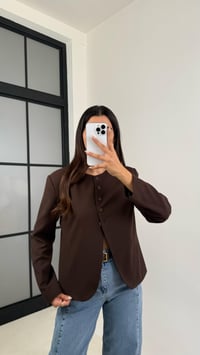 Acı Kahve Astarlı Vatkalı Düğme Detaylı Ceket GAUS-0097GAUSJacketsGAUS-0097