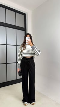 Siyah Kuşaklı Cepli Modal Kumaş Pantolon GAUS-00539GAUSPANTOLONGAUS-00539