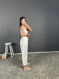 Dux Beyaz Beli Lastikli Şalvar PantolonGausPANTOLONGU008082