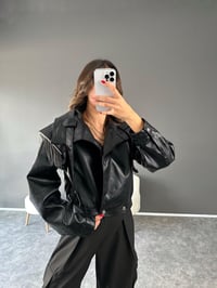Boia Parlak Siyah Taşlı CeketGausCEKETGU002480