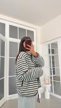 Turkuaz Şeritli Fermuarlı Polar Sweatshirt GAUS-01916 GAUS-02282GAUSSWEATSHIRTGAUS-02282