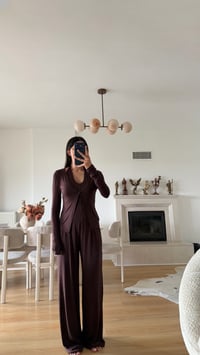 Kahve ZR Model Atlet Detaylı Hırka Pantolon İkli Takım GAUS-02100GAUSTAKIMGAUS-02100