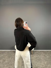 Cardi Siyah Baskılı Crop Gömlek GausGÖMLEKGU004386