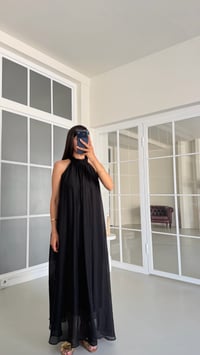 Siyah Halter Yaka Dantel Detaylı Astarlı Elbise GAUS-01710GAUSELBİSEGAUS-01710