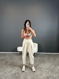 Gabardin Pileli Beli Lastikli Pantolon GausPANTOLONGU004378