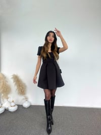 Eftelya Siyah Çan Scuba Kumaş Elbise GausELBİSEGU00802