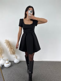 Eftelya Siyah Çan Scuba Kumaş Elbise GausELBİSEGU00802