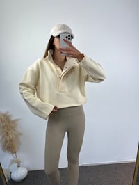 Ekru Dik Yaka Sweat GausSWEATSHIRTGU00691