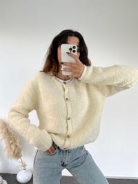 Ekru Teddy Gold Düğme HırkaGausHIRKAGU00796
