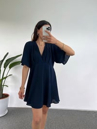 Eleysa Lacivert Şifon Astarlı Elbise GausELBİSEGU001003