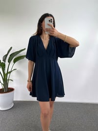 Eleysa Lacivert Şifon Astarlı Elbise GausELBİSEGU001003