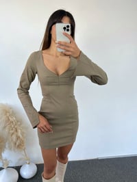 Eliza Koyu Nude Mini Elbise GausELBİSEGU00745