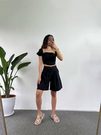 Erlina Siyah Crop Şortlu TakımGausTAKIMGU001071