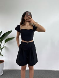 Erlina Siyah Crop Şortlu TakımGausTAKIMGU001071