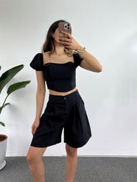 Erlina Siyah Crop Şortlu TakımGausTAKIMGU001071