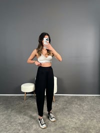 Tanya Siyah Yazlık Modal Kumaş Harem Pantolon GausPANTOLONGU004583