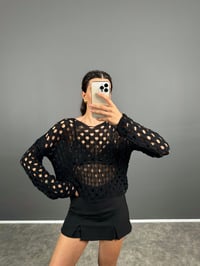 Luo Siyah Ajurlu BluzGausBLUZGU008596