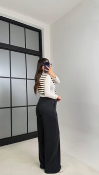 Siyah Beli Lastikli Modal Kumaş Pantolon GAUS-00914GAUSPANTOLONGAUS-00914