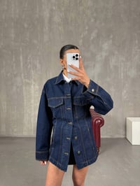 Zerap Lacivert Cepli Muadil Denim CeketGausCEKETGU100914