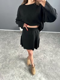 Siyah Pileli Triko EtekGausETEKGU004235