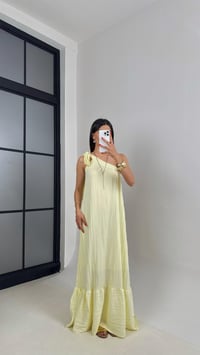 Sarı Tek Omuz Astarlı Gofre Kumaş Elbise Gaus00497 GausELBİSEGU1002163