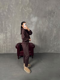 Luisa Kahve Kapüşonlu Modal Kumaş TakımGausTAKIMGU00904304