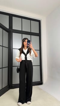 Siyah Şal Detaylı Basic Tshirt Beli Lastikli Pantolon İkili Eşofman Takımı GAUS-01284GAUSTAKIMGAUS-01284