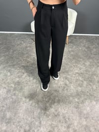 Siyah Ayrobin Palazzo Pantolon GausPANTOLONGU004697